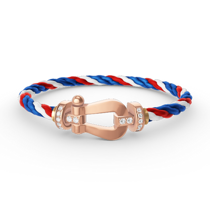 [Mystic Crown]FORCE LARGE HORSESHOE HALF DIAMOND BRACELET ROSE GOLD