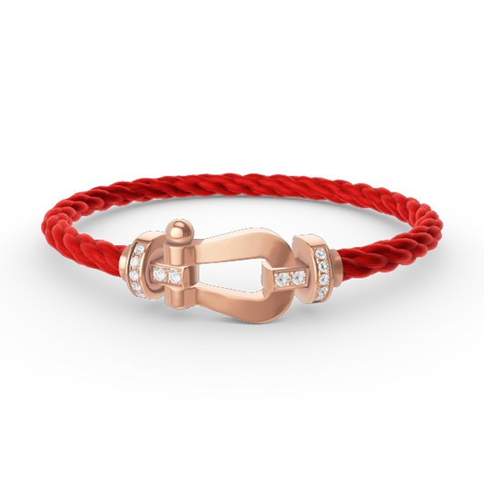 [Mystic Crown]FORCE LARGE HORSESHOE HALF DIAMOND BRACELET ROSE GOLD