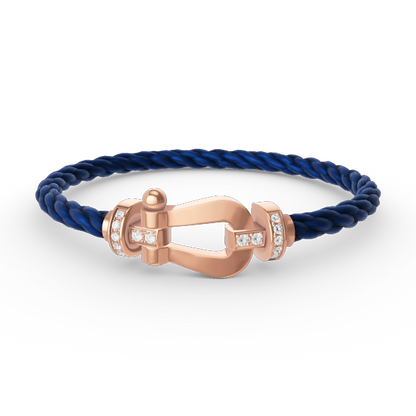 [Mystic Crown]FORCE LARGE HORSESHOE HALF DIAMOND BRACELET ROSE GOLD