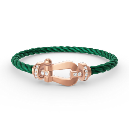 [Mystic Crown]FORCE LARGE HORSESHOE HALF DIAMOND BRACELET ROSE GOLD