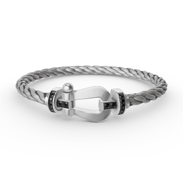 [Mystic Crown]FORCE LARGE HORSESHOE BLACK DIAMOND BRACELET SILVER