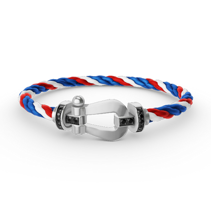 [Mystic Crown]FORCE LARGE HORSESHOE BLACK DIAMOND BRACELET SILVER