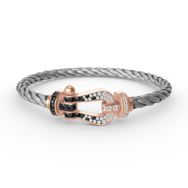 [Mystic Crown]FORCE LARGE HORSESHOE BLACK WHITE DIAMOND BRACELET ROSE GOLD
