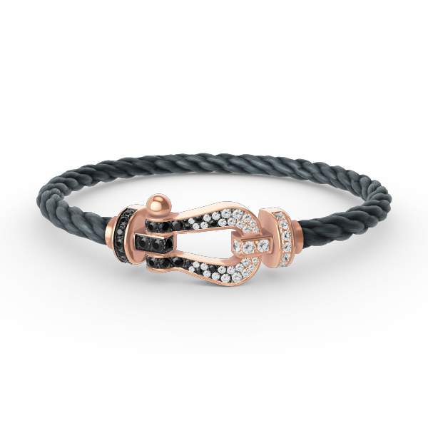 [Mystic Crown]FORCE LARGE HORSESHOE BLACK WHITE DIAMOND BRACELET ROSE GOLD