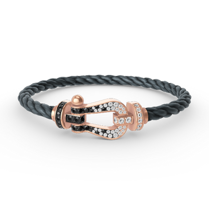 [Mystic Crown]FORCE LARGE HORSESHOE BLACK WHITE DIAMOND BRACELET ROSE GOLD