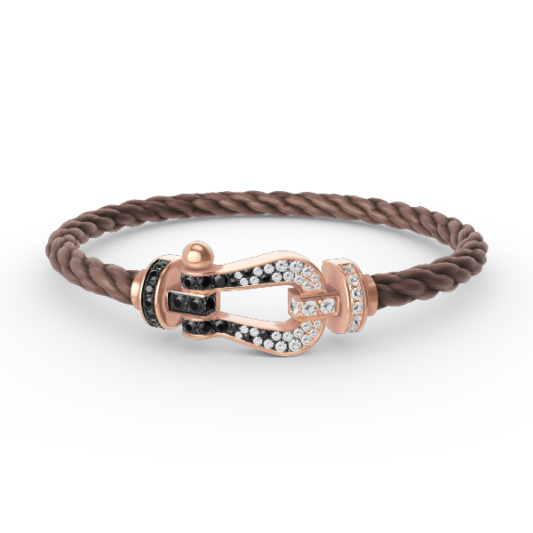 [Mystic Crown]FORCE LARGE HORSESHOE BLACK WHITE DIAMOND BRACELET ROSE GOLD