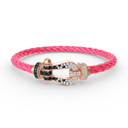 [Mystic Crown]FORCE LARGE HORSESHOE BLACK WHITE DIAMOND BRACELET ROSE GOLD