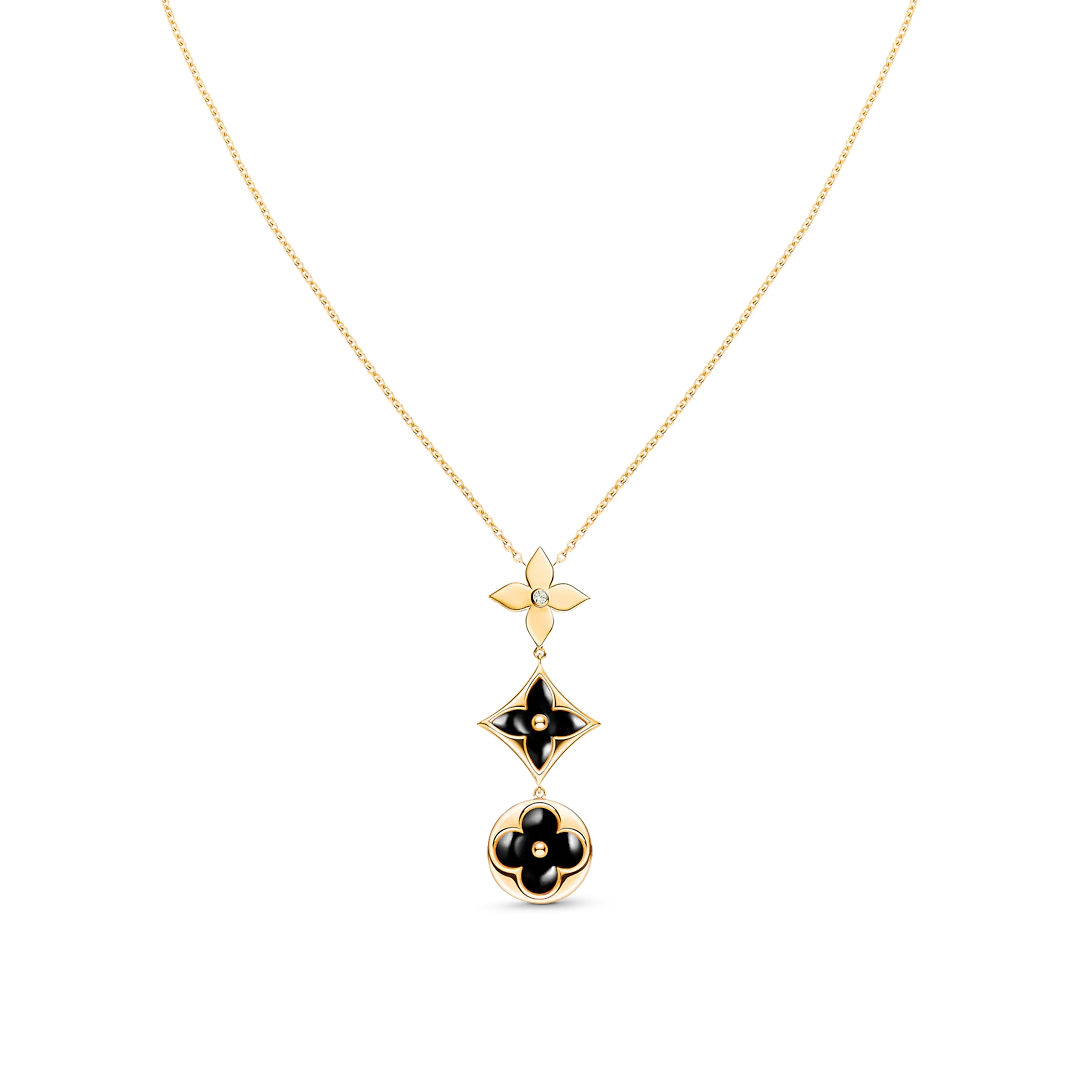 [Mystic Crown]STAR AND SUN ONYX PINK GOLD NECKLACE