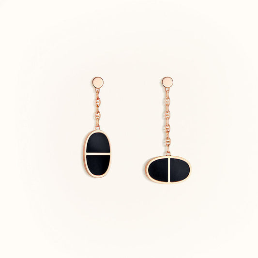 [Mystic Crown]CHAINE VERSO BLACK CERAMIC EARRINGS