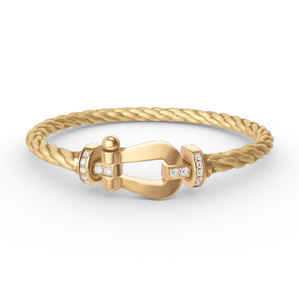 [Mystic Crown]FORCE LARGE HORSESHOE HALF DIAMOND BRACELET GOLD