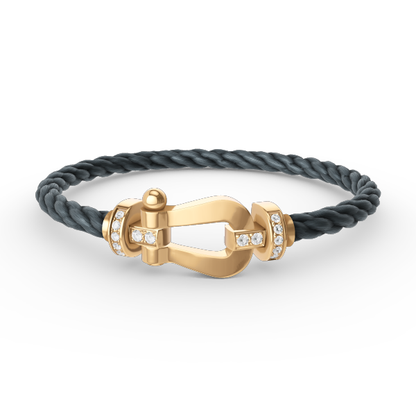 [Mystic Crown]FORCE LARGE HORSESHOE HALF DIAMOND BRACELET GOLD
