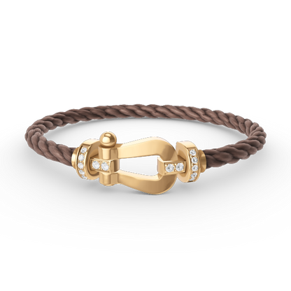 [Mystic Crown]FORCE LARGE HORSESHOE HALF DIAMOND BRACELET GOLD