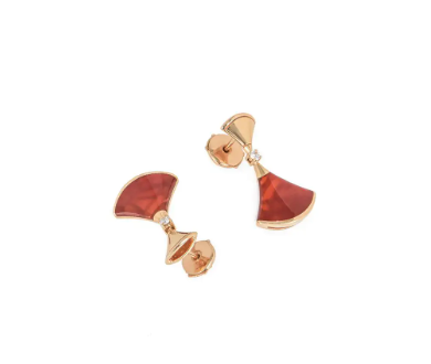 [Mystic Crown]DREAM Carnelian PINK GOLD EARRINGS