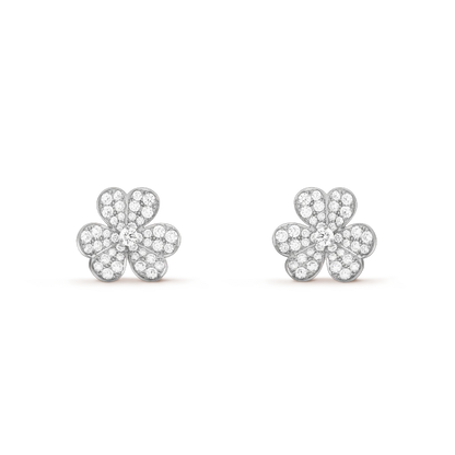[Mystic Crown]FRIVOLE SILVER FLOWER DIAMOND EARRINGS