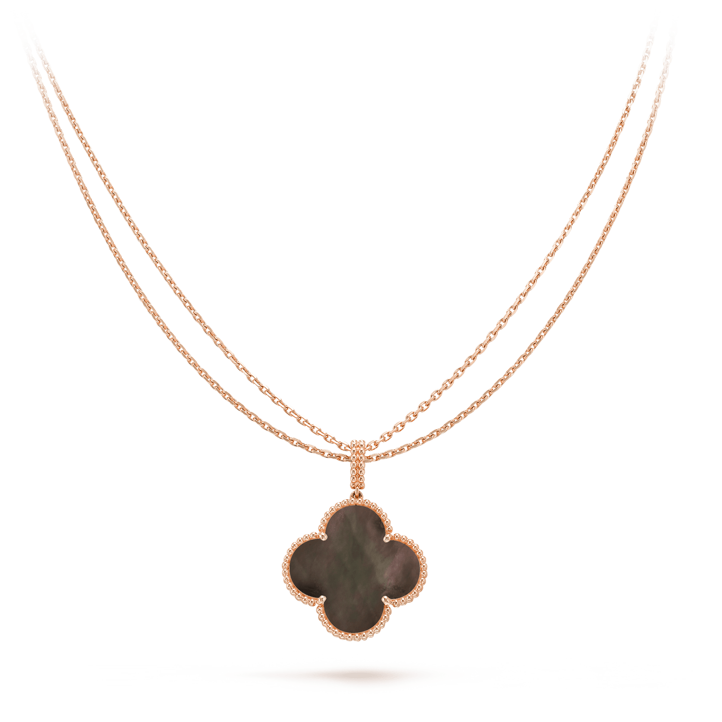 [Mystic Crown]CLOVER 25MM GOLD DARK MOP BIG CLOVER NECKLACE