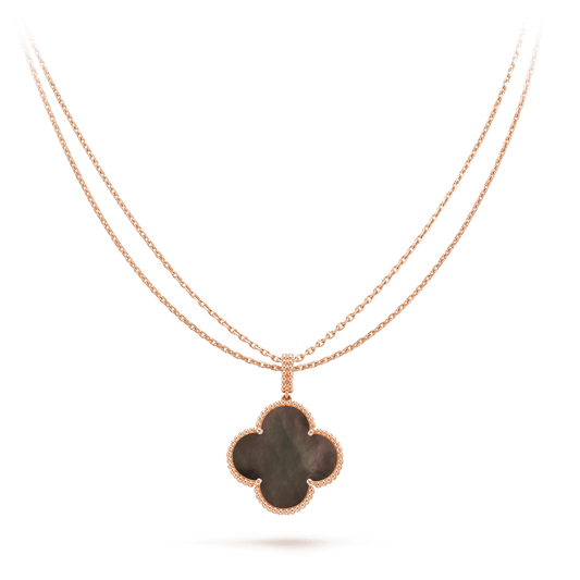 [Mystic Crown]CLOVER 25MM GOLD DARK MOP BIG CLOVER NECKLACE