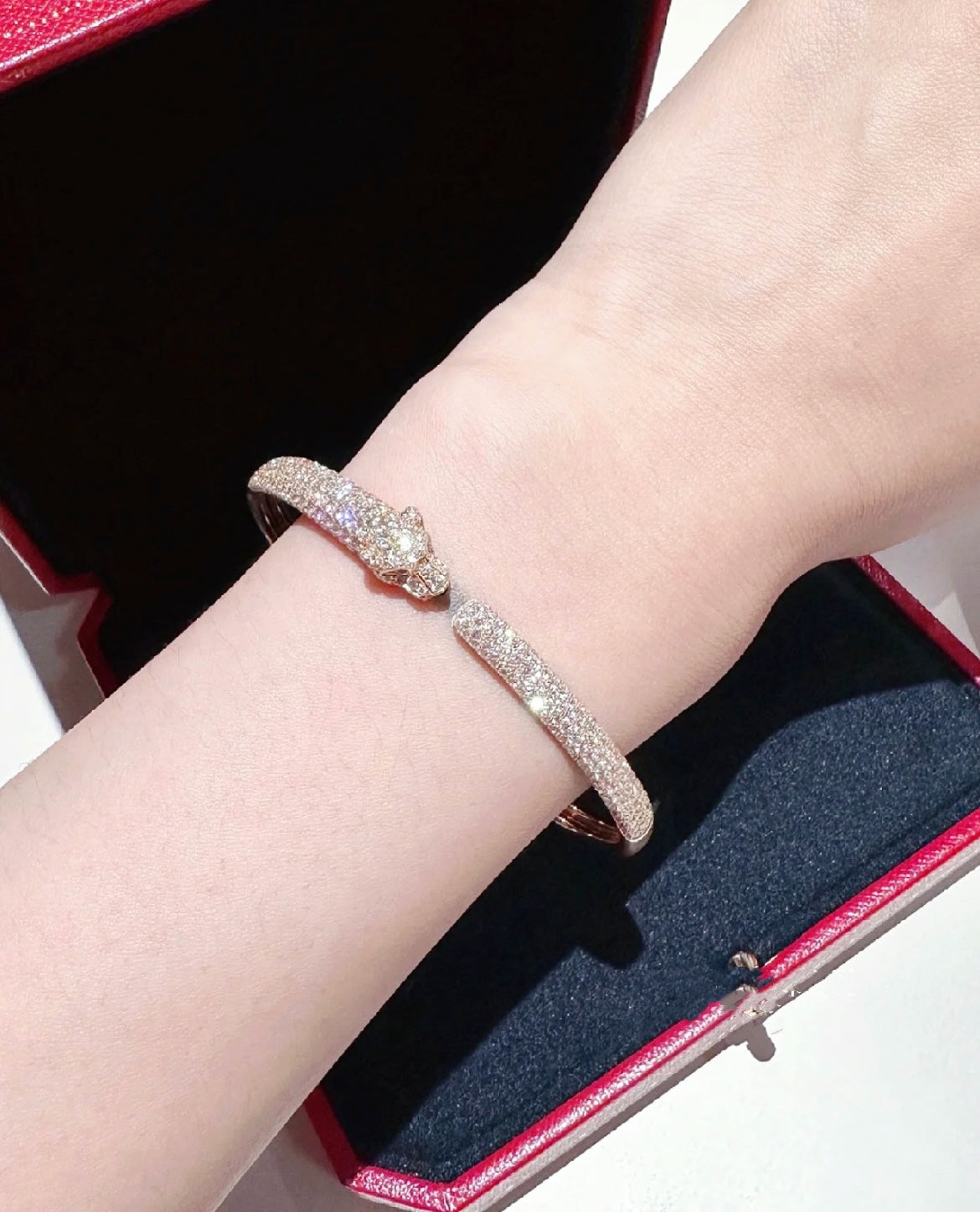 [Mystic Crown]PANTHERE FULL DIAMOND OPEN BRACELET