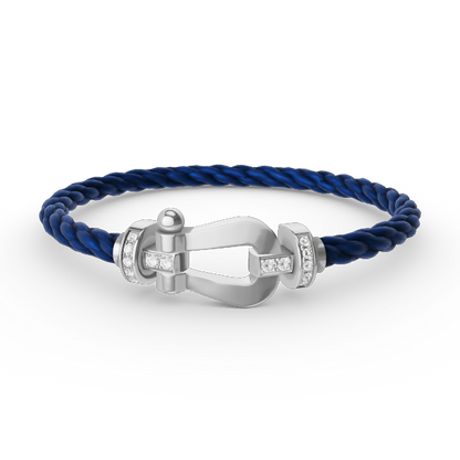 [Mystic Crown]FORCE LARGE HORSESHOE HALF DIAMOND BRACELET SILVER