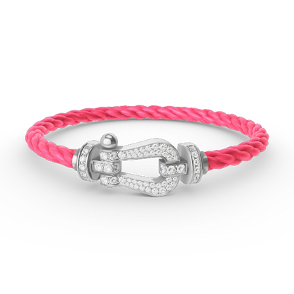 [Mystic Crown]FORCE LARGE HORSESHOE FULL DIAMOND BRACELET SILVER