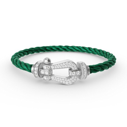 [Mystic Crown]FORCE LARGE HORSESHOE FULL DIAMOND BRACELET SILVER