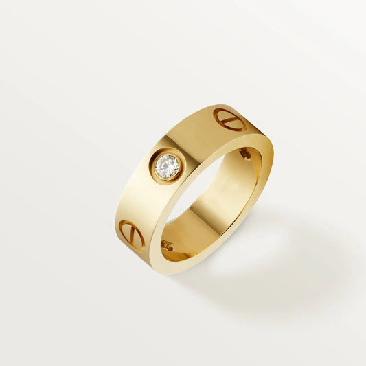 [Mystic Crown]LOVE RING 5.5MM 3 DIAMONDS PINK GOLD